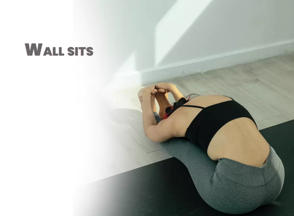Wall sits workout at home